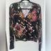 Anthropologie Tops | Black Floral Anthropologie Casual Wrap Top | Color: Black/Red | Size: S