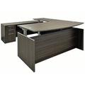 Enclosed Bow Front U-Shaped Desk with Height Adjustable L-Surface