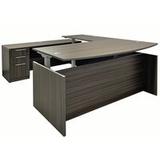 Enclosed Bow Front U-Shaped Desk with Height Adjustable L-Surface