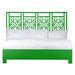 David Francis Furniture Tulum Low Profile Standard Bed Wood/Wicker/Rattan in Green | 60 H x 80 W x 85 D in | Wayfair B4605BED-K-S138