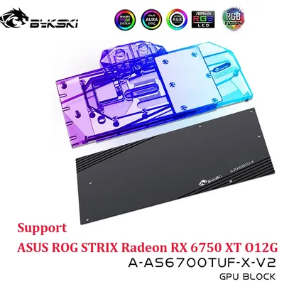 Bykski GPU Water nights pour ASUS ROG STRIX Radeon RX 6750 XT O12G Carte/Cuivre Refroidissement