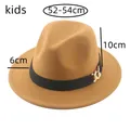 Kids Hat Fedoras Girl Boys Child Small Size 52cm Cute Felt Solid Luxury Casual Girl Hat Caps Solid