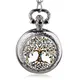 JOShoous-Montre de Poche Arbre de Vie en Acier Inoxydable pour Femme Collier Bijoux Pendentif