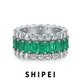 SHIPEI-Bague vintage en argent regardé 925 pour femme émeraude saphir blanc pierres précieuses