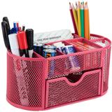 Inbox Zero Hulen Desktop Organizer Metal in Red | 8.66 H x 4.44 W x 4.13 D in | Wayfair 043570D085994F688CFBAB8F99DF2709