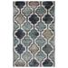 HomeRoots 4' X 6' Deep Royal Quatrefoil Power Loom Distressed Area Rug - 5' Octagon