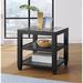 Cordero Wood and Glass Top 24-Inch Wide End Table with Shelf Storage