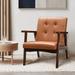 Ebello Mid-Century Modern Upholstered Leather Accent Chair with Solid Wood Frame