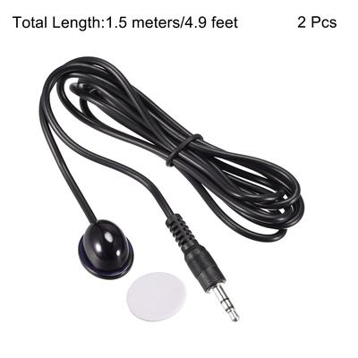 IR Receiver Extender Cable 3.5mm Jack 4.9FT Long Black Round Head