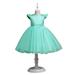 Summer Savings! TAGOLD Girls Baby Long Skirt Solid Princess Bowknot Performance Dress Skirt Dress Green 2-3 Years