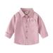 Long Sleeve Boys Kids Toddler Flannel Shirt Jacket Soild Long Sleeve Lapel Button Down Shacket Baby Boys Girls Pockets Shirt Top Coat Outwear