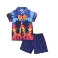 6 Month Boy Outfits Kids Toddler Chlidren Unisex Spring Summer Ribbed Shorts Sleeve Ruffle Shorts Holiday Clothes Set Clothing