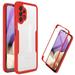 SaniMore for Samsung Galaxy A53 5G 6.5 2022 Case with Built-in Screen Protector & Anti-fall Bumper [360Â° Full Protection] [Wireless Charging] Double-sided Shockproof Ultra-clear Cover Red