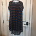 Lularoe Dresses | Lularoe Carly Dress L | Color: Black/Blue/Orange | Size: L