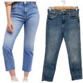 Free People Jeans | Free People High Rise Boyfriend Cropped Frayed Hem Denim Jeans Blue 27 | Color: Blue | Size: 27