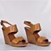 Jessica Simpson Shoes | Jessica Simpson 7.5m Js-Jayleesa Cognac Ultra-High Wedge-Heel Platform Sandals | Color: Tan | Size: 7.5m