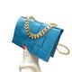 HIHELO Handbag Multicolor Pattern Messenger Bag For Women Gold Chain Woven Square Flap Bag Evening Party Clutch-Blue