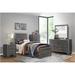 Millwood Pines Perlo Faux Wood Panel Bedroom Set 4 Piece: Bed, Dresser, Mirror, Nightstand Wood in Gray | 52 H x 58.25 W x 79 D in | Wayfair