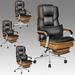 Dvenger Big & Tall Reclining w/ Foot Rest Set of 4 Ergonomic Executive Chair Upholstered in Black/Brown | 49.61 H x 26.38 W x 28.35 D in | Wayfair