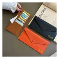 Portefeuille long en cuir avec lettres personnalisées pour femme sac à main enveloppe matinal cuir