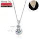 Collier pendentif Moissanite en argent regardé 925 pour femme grand bijou fin en or blanc 18