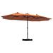 mondawe 15 ft. W. x 9 ft. D. Rectangular Lighted Market Umbrella w/ Base & Cover in Orange | 96 H x 183 W x 108 D in | Wayfair HT-15LED-OG