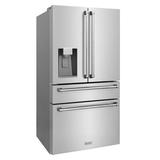 ZLINE 36" 21.6 cu. ft Freestanding French Door Refrigerator w/ Water & Ice Dispenser in Fingerprint, in Gray | Wayfair RFM-W-36