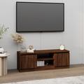 vidaXL TV Cabinet with Door Brown Oak 102x30x36 cm