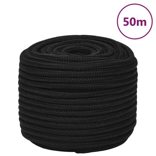 vidaXL Arbeitsseil Schwarz 12 mm 50 m Polyester