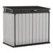 Keter Premier XL Horizontal Resin Outdoor Storage Shed for Patio Furniture and Tools, Grey