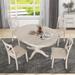 Neoclassical Style Dining Table Set for 4,Round Table and 4 Kitchen Room Chairs,5 Piece Kitchen Table Set for Dining Room