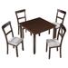 5 Piece Dining Table Set Industrial Wooden Kitchen Table and 4 Chairs for Dining Room