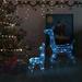 ikayaa Acrylic Reindeer Family Christmas Decoration 160 LED Blue