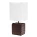 Mod Lighting and Decor 11.75 Brown Petite Marbled Table Lamp with White Shade