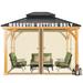 Aoodor Gazebo Netting 10 x 10 Polyester Screen Replacement 4 Panel Sidewalls for Patio (Only Netting)