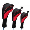 Golf Head Covers - 3Pcs Golf Club Head Covers for Wood & Fairway Driver Headcover Hybrids of No. Tags 3 4 5 6 X with Long Neck Mesh for Extra Club Protection