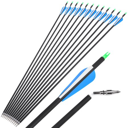 SHARROW Archery 30 Vane-fletched Arrows Hybrid Carbon Arrows Spine 500 12 Pack