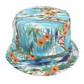 Bucket Hat Men Unisex Fashion Double Sided Climbing Bucket Hat Reversible Coconut Tree And Flowers Printed Fisherman Cap Travel Sunhat Fisherman Cap Packable Outdoor Sun Hats Golfing Hats for Men