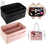 Gustave Handbag Organizer Insert Felt Bag Organizer With Zipper Multi-Pockets Tote Shaper for Speedy Neverfull Longchamp Black L