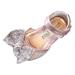 Fashion Spring And Summer Girls Sandals Dress Performance Dance Shoes Pearl Sequin Shiny Bow Hook Loop Light Kids Rainbow Flip Flops Girls