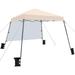 Pop Up Canopy Tent with 1 Sun Shade Wall Lightweight Instant Tent Beach Sun Shelter with Bonus Backpack Bag for Camping BBQ Outdoor Activities 4 Canopy Sand Bags Beige