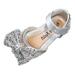 Fashion Spring And Summer Girls Sandals Dress Performance Dance Shoes Pearl Sequin Shiny Bow Hook Loop Light Kids Rainbow Flip Flops Girls