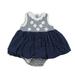 Pre-owned Little Me Girls Blue | White Romper size: 12 Months