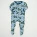 Pre-owned Kickee Pants Boys Blue Dragons 1-piece footed Pajamas size: 3-6 Months