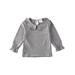 Peyakidsaa 1-7Y Kids Baby Girls Casual Lovely T-shirt Tops Cotton Long Sleeve Ruffle Blouse Blouse Pullovers