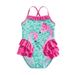 Peyakidsaa Toddler Baby Girl s Summer Jumpsuit Bikini Flamingo Little Fish Print Sleeveless Ruffle Swimsuit
