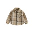 Peyakidsaa Kids Baby Boy Girl Plaid Shirt Jacket Casual Vintage Long Sleeve Button Down Jackets with Pockets