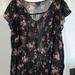 Torrid Tops | Black Floral Button Up Blouse | Color: Black/Red | Size: 2