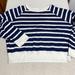 J. Crew Tops | J. Crew Vintage Fleece Blue & White Striped Sweatshirt - Sz M | Color: Blue/White | Size: M