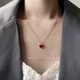 Collier en forme de cœur du diable pour femme chaîne couleur or pendentif rouge en Agate nouvelle